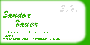 sandor hauer business card
